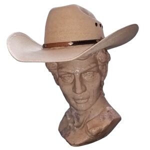 Atwood Palm Leaf Hat 5X Hereford Low Crown Eyelettes Cowboy Size 7.8 Long Oval